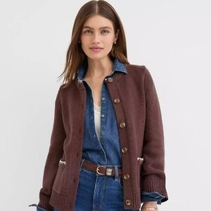 Petite Tipped Waisted Patch Pocket Cardigan
